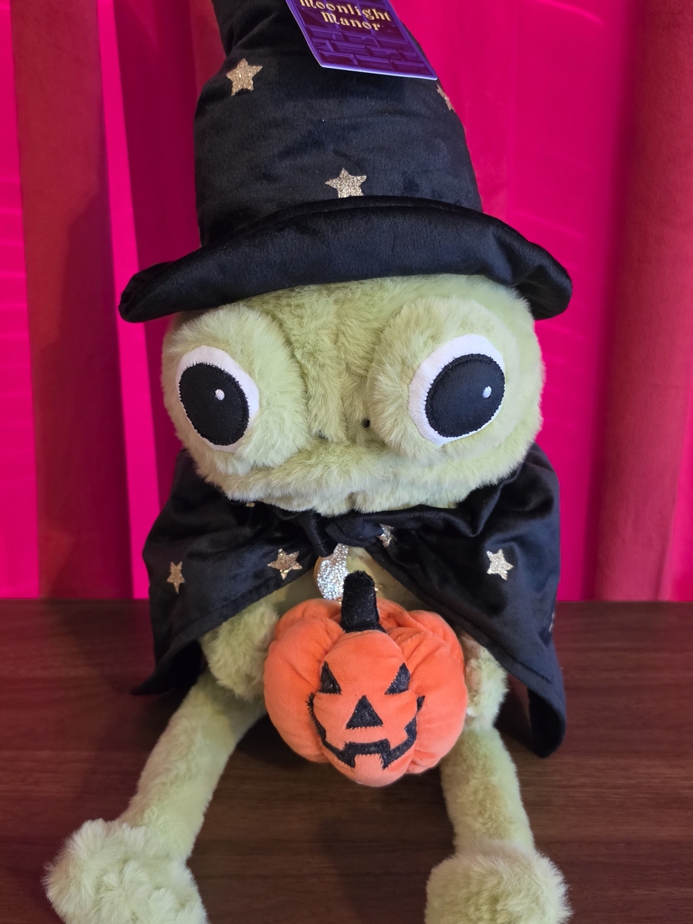 Moonlight Manor Plush Witch Frog with Halloween Pumpkin - Witch Hat & Cape Viral